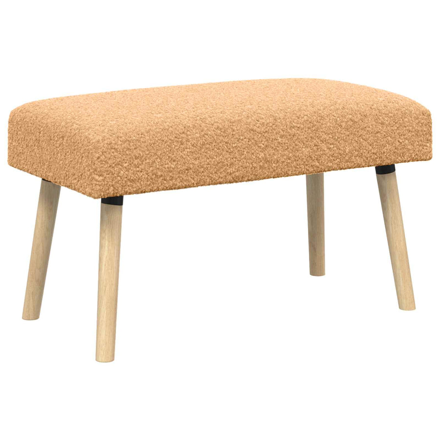 Bank Effen Beige 80 x 40 x 46 cm Bouclé