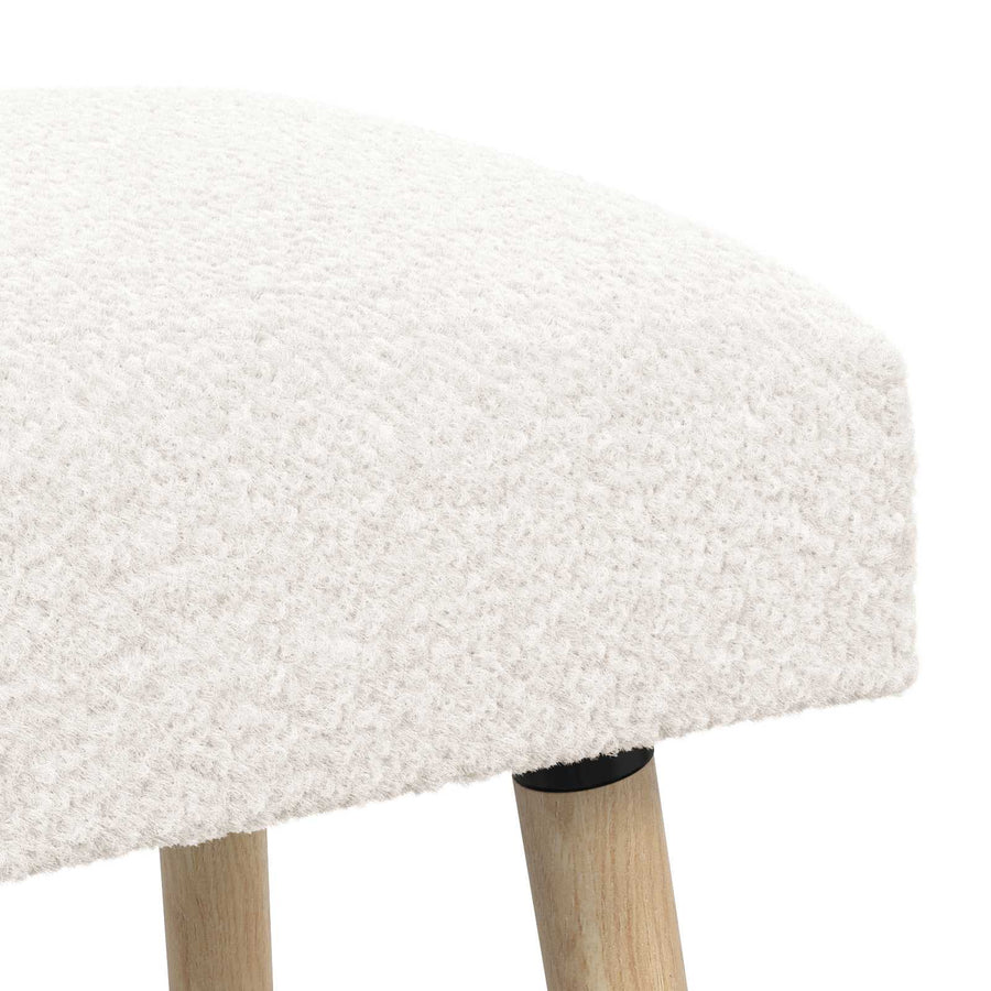 Bank Effen Crèmekleurig 110 x 40 x 46 cm Bouclé