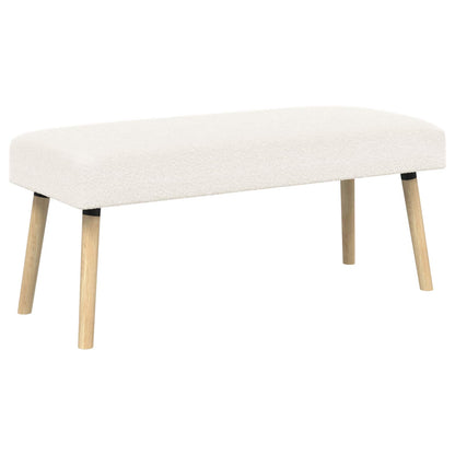 Bank Effen Crèmekleurig 110 x 40 x 46 cm Bouclé