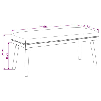 Bank Effen Crèmekleurig 110 x 40 x 46 cm Bouclé