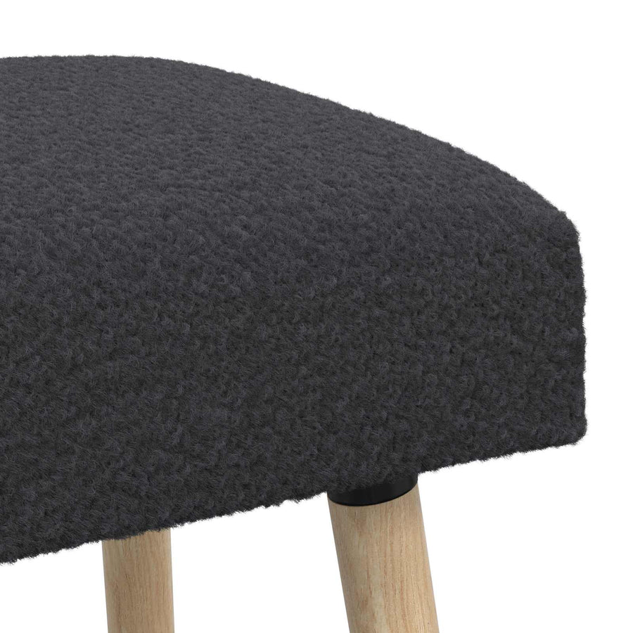 Bank Effen Donkergrijs 110 x 40 x 46 cm Bouclé