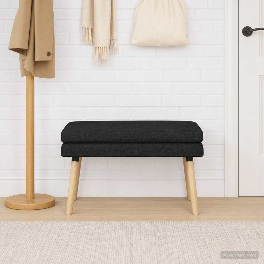Dubbel Laagige Bank Zwart 80 x 40 x 47 cm Stof