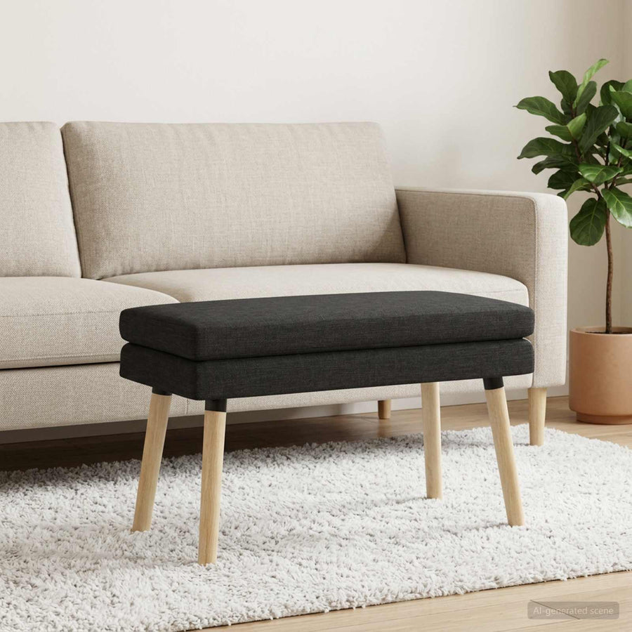 Dubbel Laagige Bank Zwart 80 x 40 x 47 cm Stof