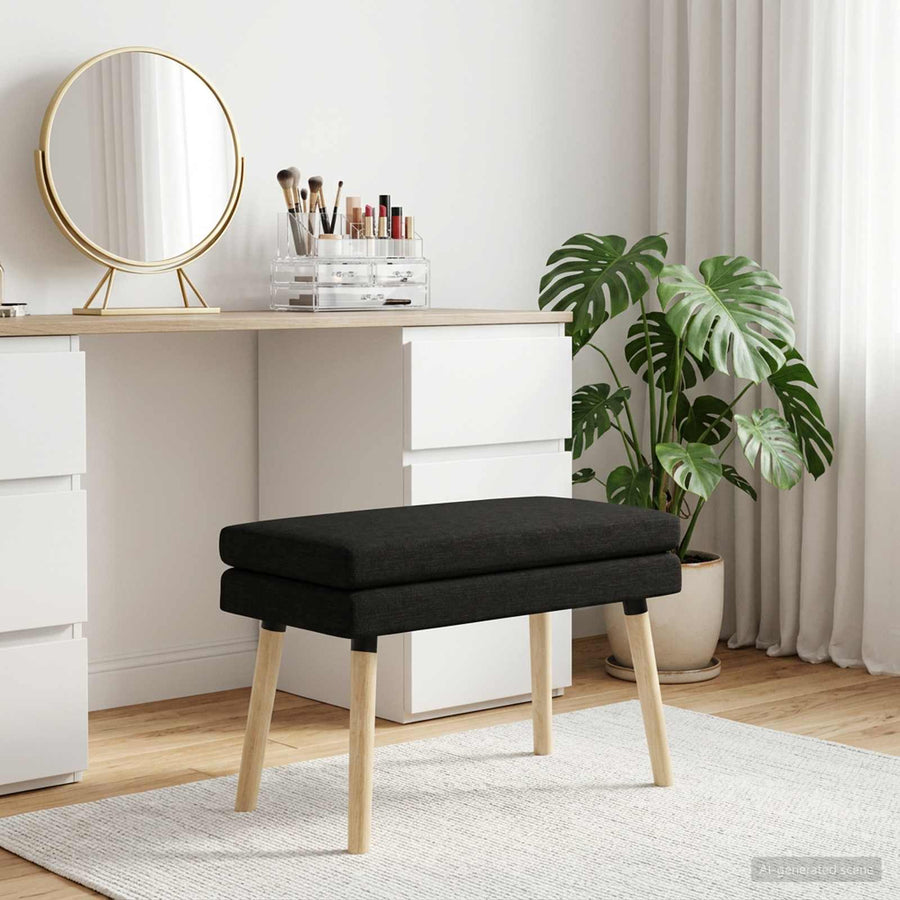 Dubbel Laagige Bank Zwart 80 x 40 x 47 cm Stof