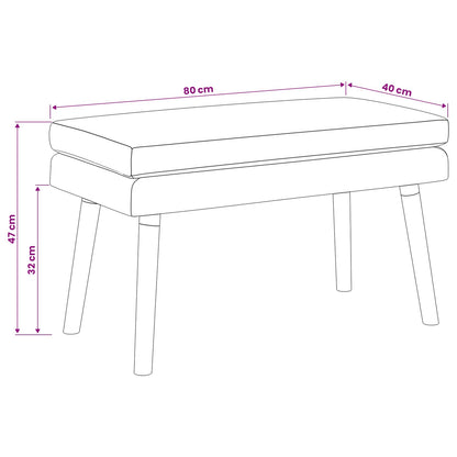 Dubbel Laagige Bank Taupe 80 x 40 x 47 cm Stof