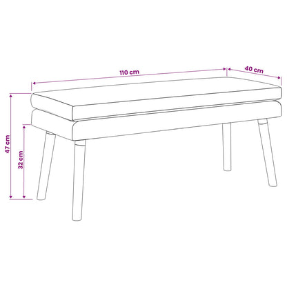 Dubbel Laagige Bank Zwart 110 x 40 x 47 cm Stof