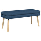 Bank blauw 110x40x47 cm stof bewerkt hout