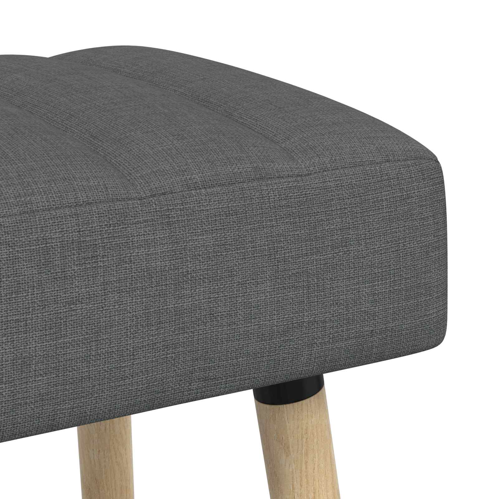 Kanaal-geplooide bank Donkergrijs 60 x 40 x 45 cm Stof