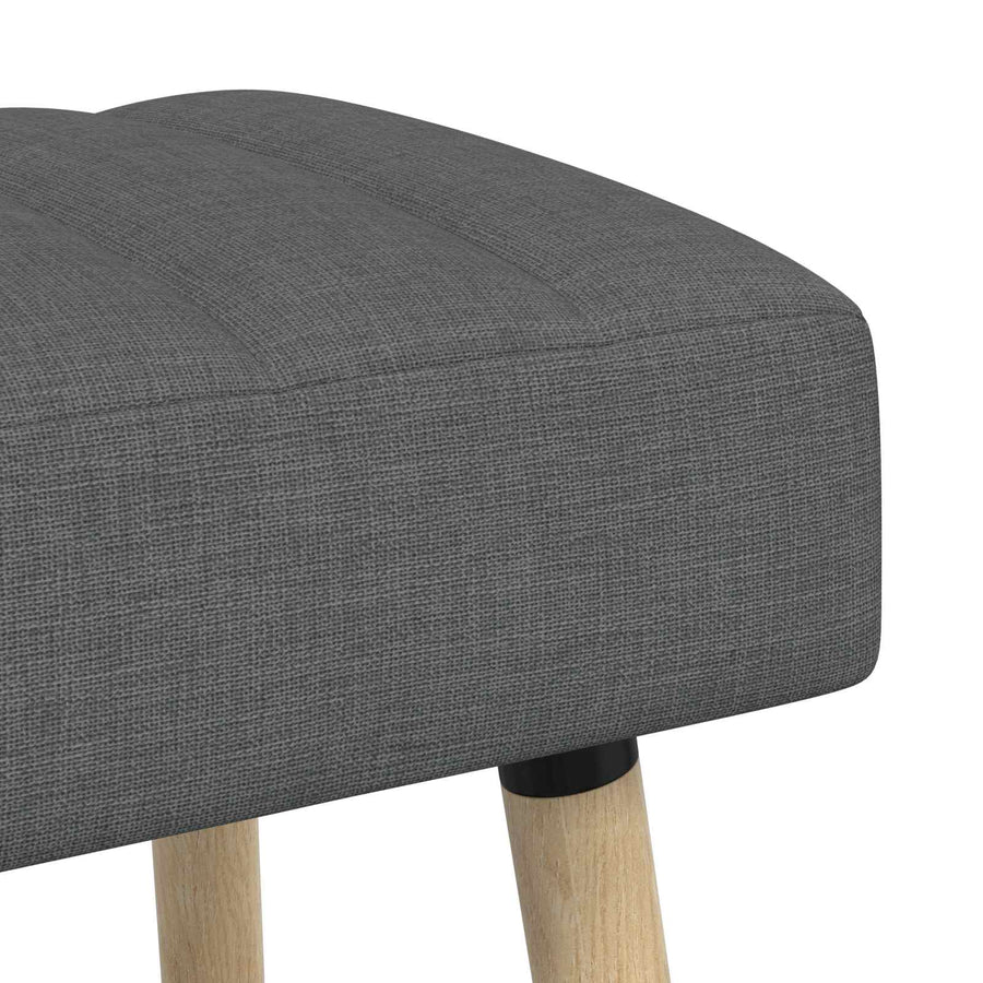 Kanaal-geplooide bank Donkergrijs 60 x 40 x 45 cm Stof