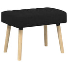 Bank kanaal-geplooid zwart 60x40x45 cm stof
