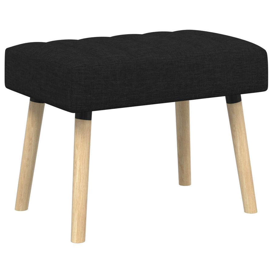 Kanaal-geplooide bank Zwart 60 x 40 x 45 cm Stof