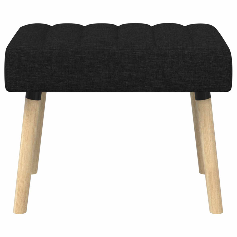 Kanaal-geplooide bank Zwart 60 x 40 x 45 cm Stof