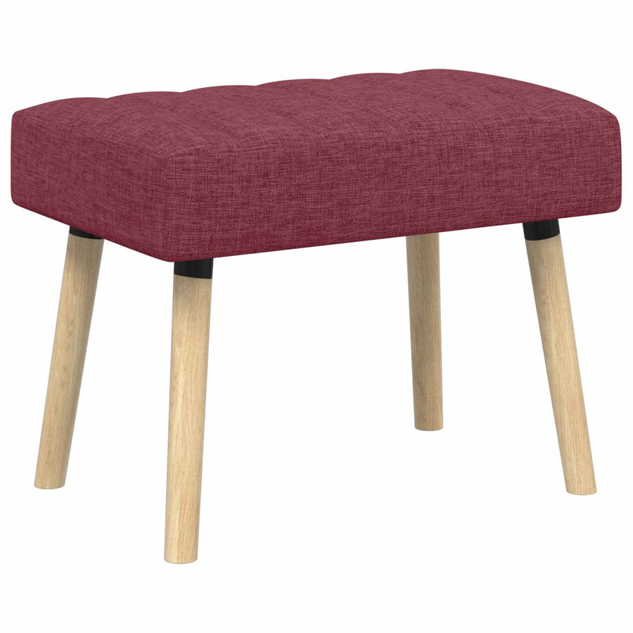 Kanaal-geplooide bank Wijnrood 60 x 40 x 45 cm Stof
