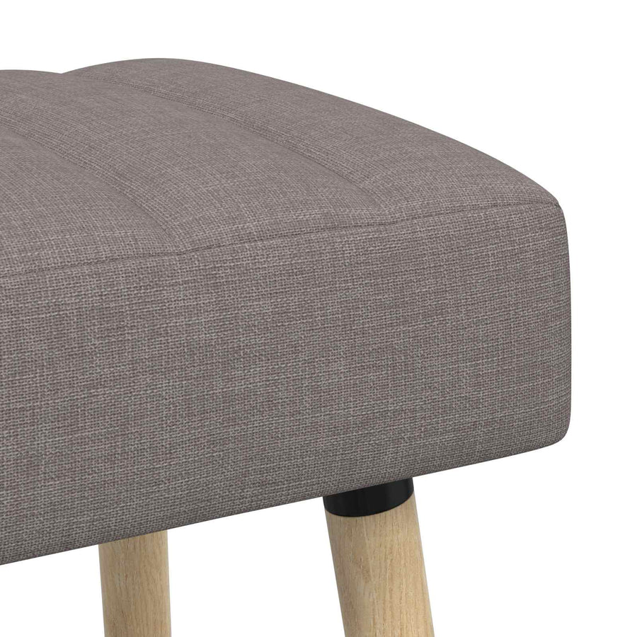 Kanaal-geplooide bank Taupe 60 x 40 x 45 cm Stof