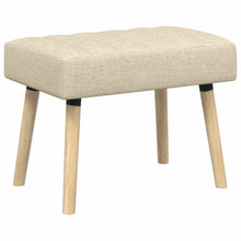 Kanaal-geplooide bank Crèmekleurig 60 x 40 x 45 cm Stof