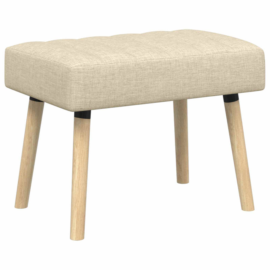 Kanaal-geplooide bank Crèmekleurig 60 x 40 x 45 cm Stof