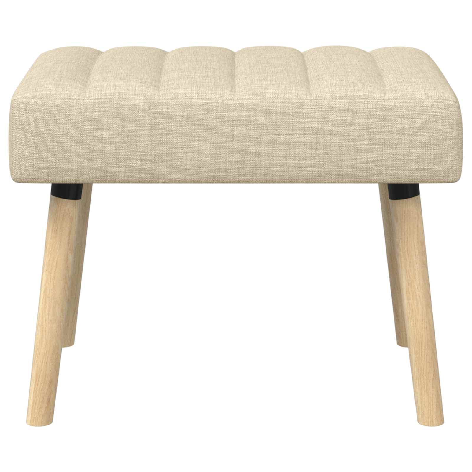 Kanaal-geplooide bank Crèmekleurig 60 x 40 x 45 cm Stof