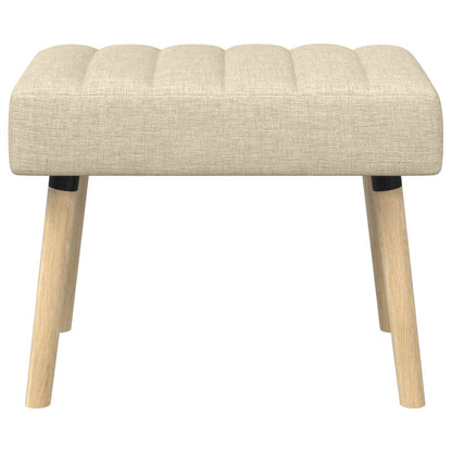 Kanaal-geplooide bank Crèmekleurig 60 x 40 x 45 cm Stof