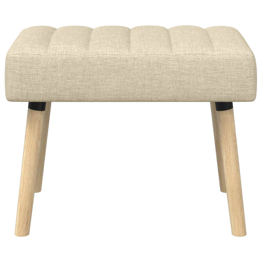 Kanaal-geplooide bank Crèmekleurig 60 x 40 x 45 cm Stof