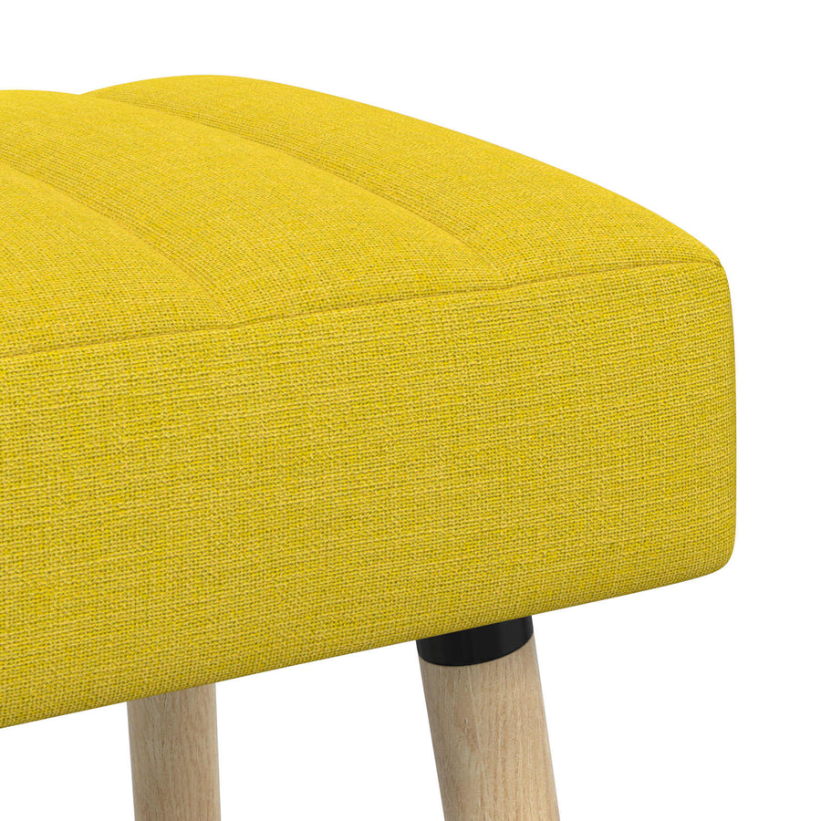 Kanaal-geplooide bank Lichtgeel 60 x 40 x 45 cm Stof