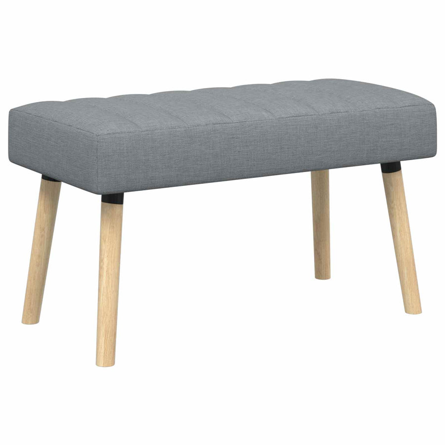 Kanaal-geplooide bank Lichtgrijs 80 x 40 x 46 cm Stof