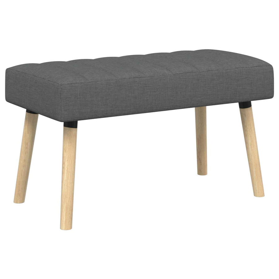 Kanaal-geplooide bank Donkergrijs 80 x 40 x 46 cm Stof