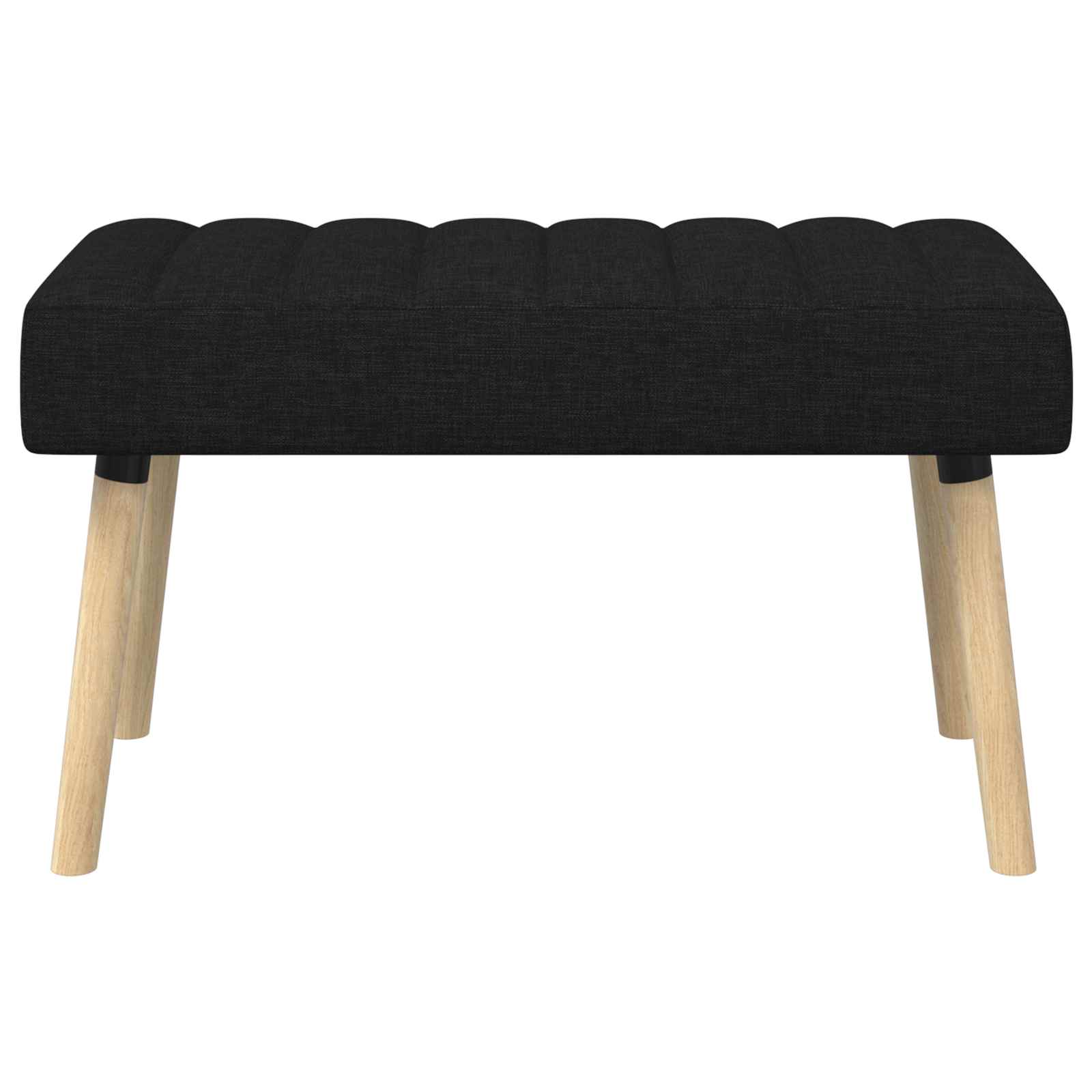 Kanaal-geplooide bank Zwart 80 x 40 x 46 cm Stof