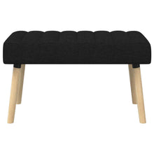 Kanaal-geplooide bank Zwart 80 x 40 x 46 cm Stof