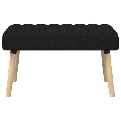 Kanaal-geplooide bank Zwart 80 x 40 x 46 cm Stof