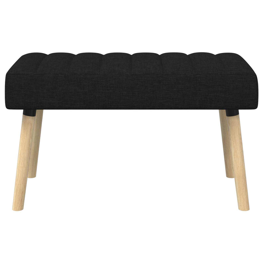Kanaal-geplooide bank Zwart 80 x 40 x 46 cm Stof