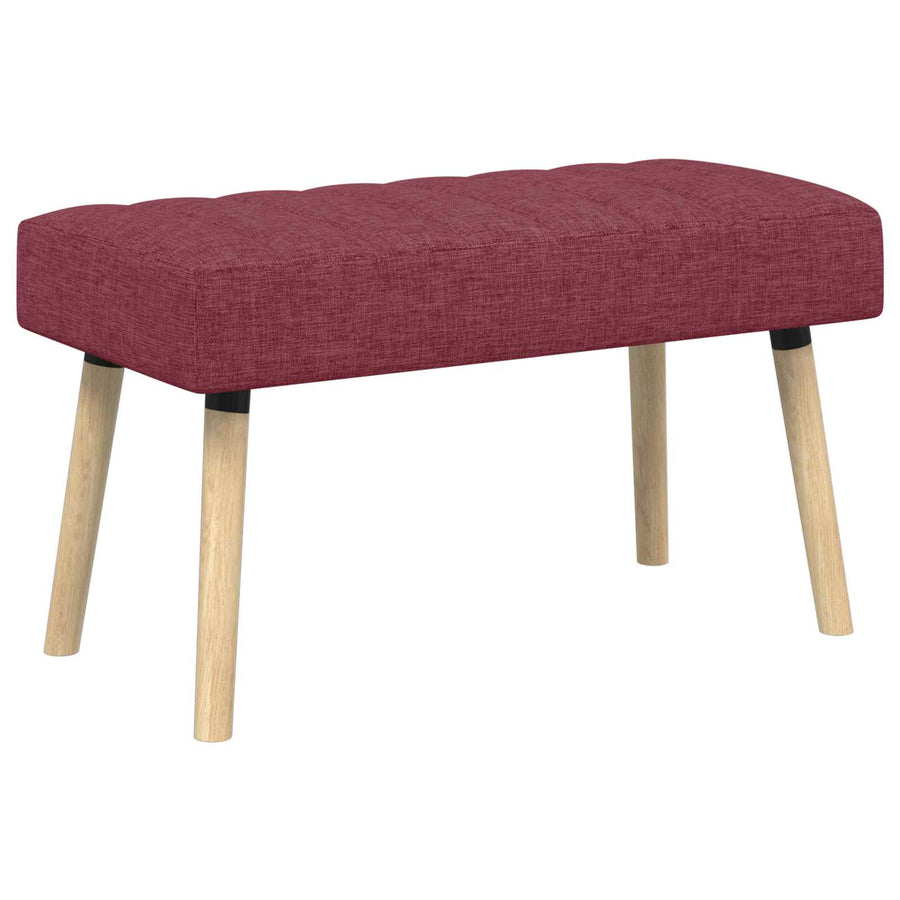 Kanaal-geplooide bank Wijnrood 80 x 40 x 46 cm Stof