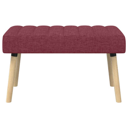 Kanaal-geplooide bank Wijnrood 80 x 40 x 46 cm Stof