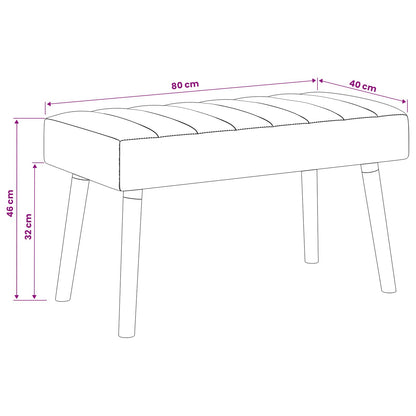 Kanaal-geplooide bank Donkerbruin 80 x 40 x 46 cm Stof