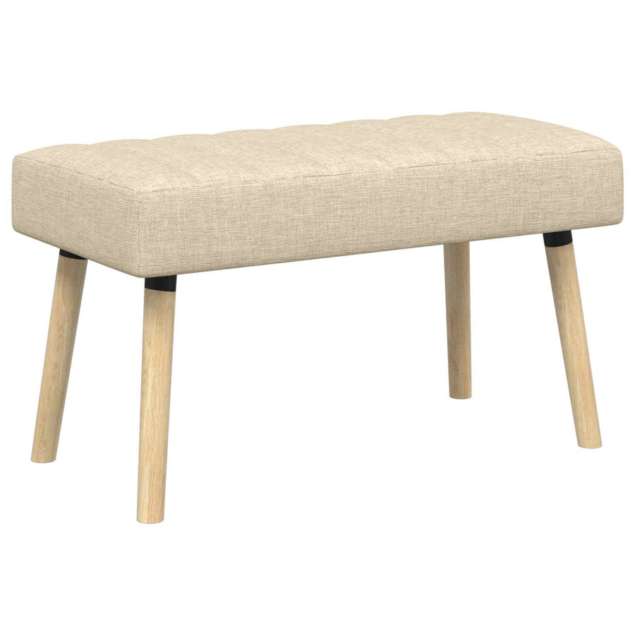 Kanaal-geplooide bank Crèmekleurig 80 x 40 x 46 cm Stof