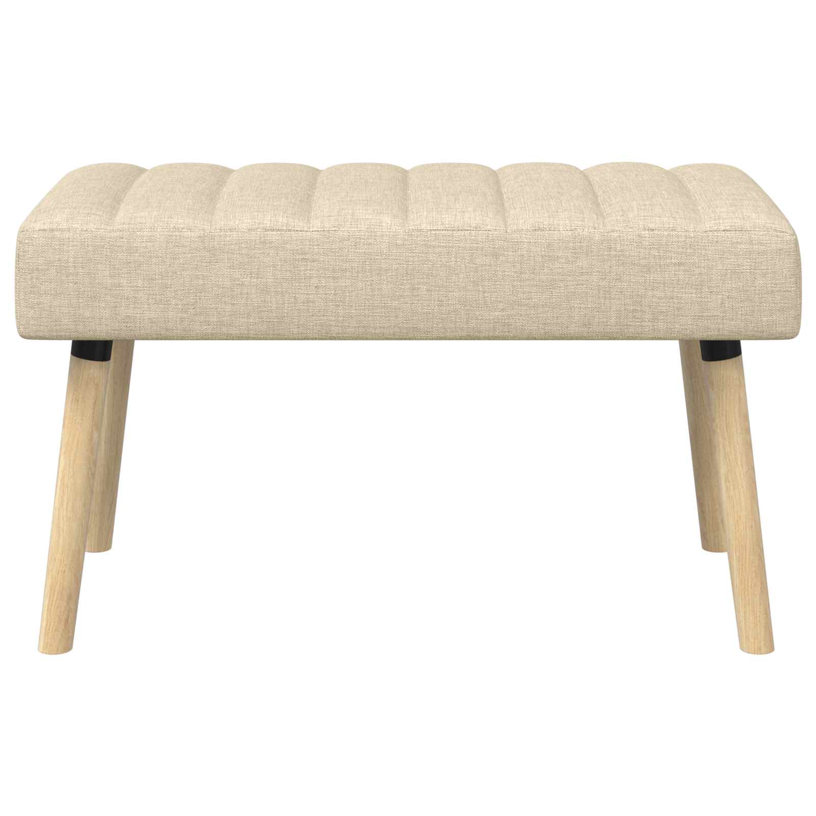 Kanaal-geplooide bank Crèmekleurig 80 x 40 x 46 cm Stof