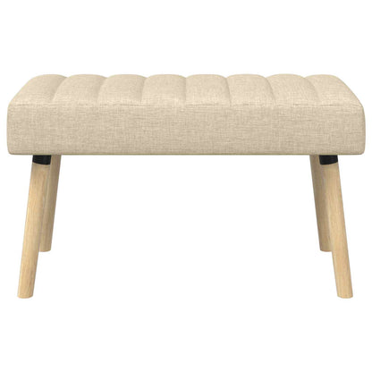 Kanaal-geplooide bank Crèmekleurig 80 x 40 x 46 cm Stof