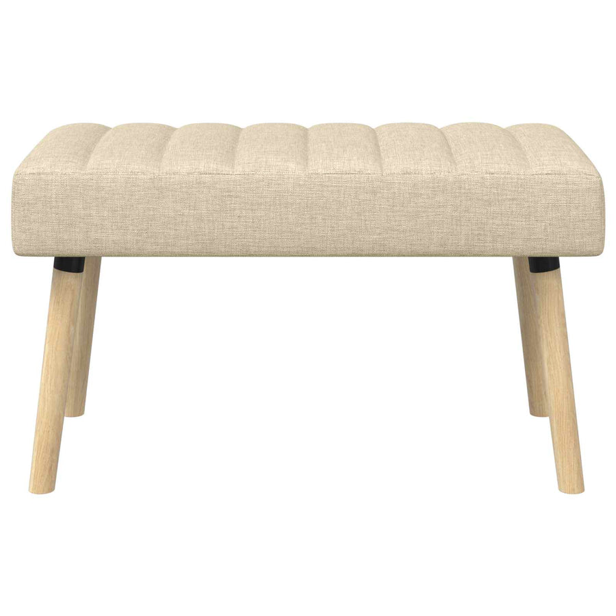 Kanaal-geplooide bank Crèmekleurig 80 x 40 x 46 cm Stof
