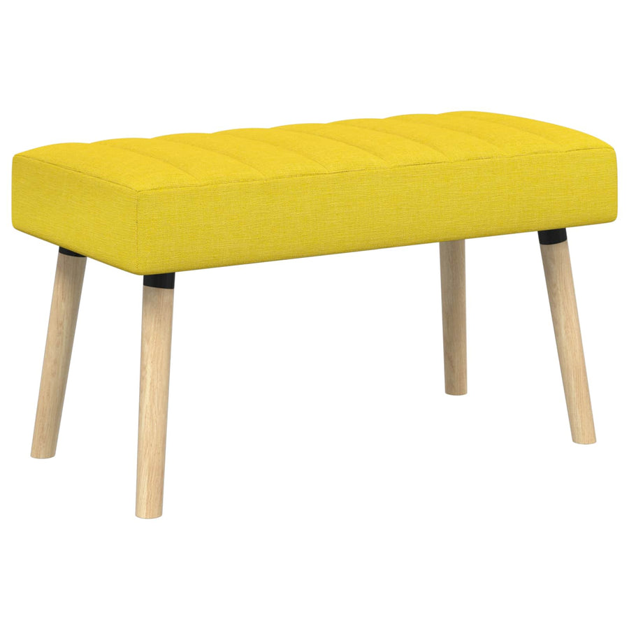Kanaal-geplooide bank Lichtgeel 80 x 40 x 46 cm Stof