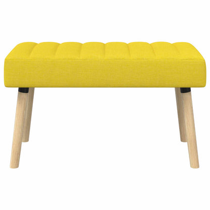 Kanaal-geplooide bank Lichtgeel 80 x 40 x 46 cm Stof