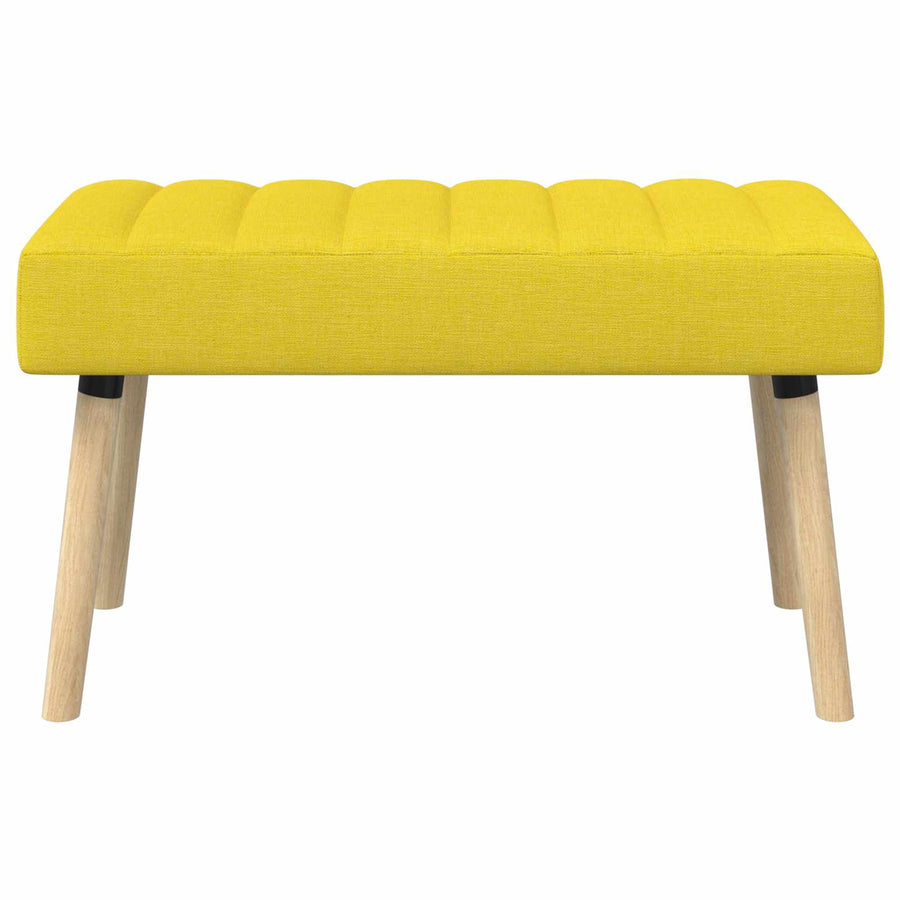 Kanaal-geplooide bank Lichtgeel 80 x 40 x 46 cm Stof