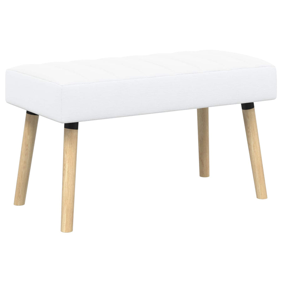 Kanaal-geplooide bank Wit 80 x 40 x 46 cm Stof