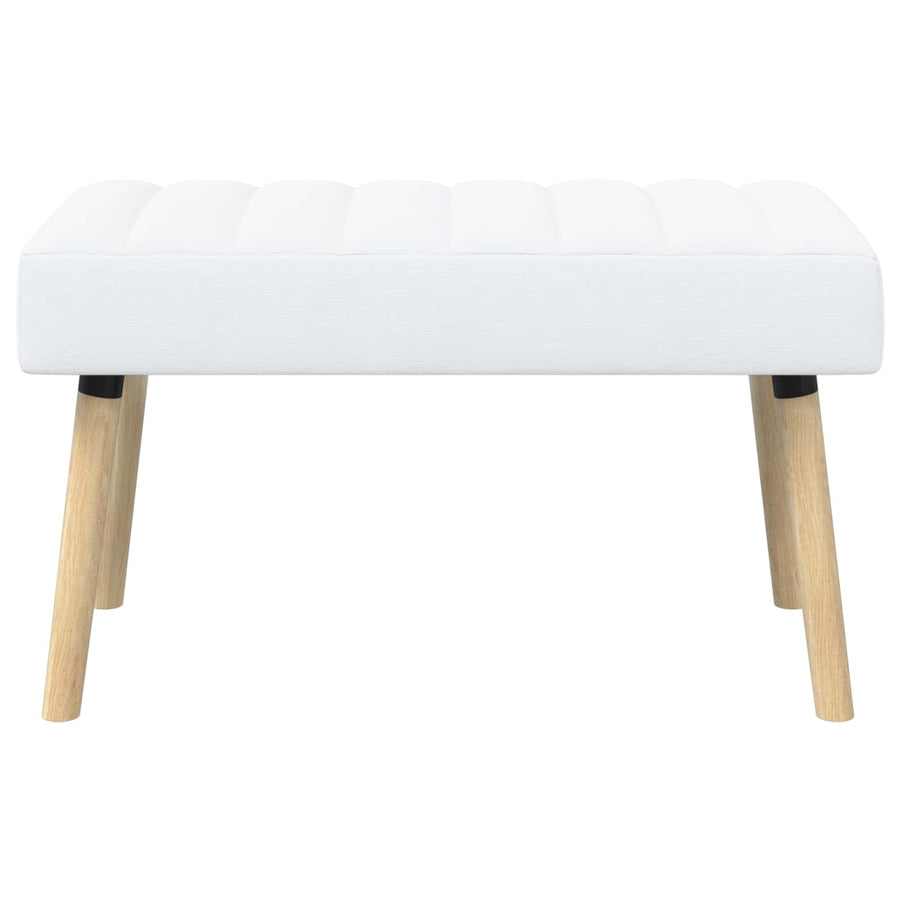 Kanaal-geplooide bank Wit 80 x 40 x 46 cm Stof