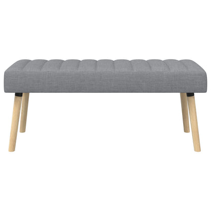 Kanaal-geplooide bank Lichtgrijs 110 x 40 x 46 cm Stof