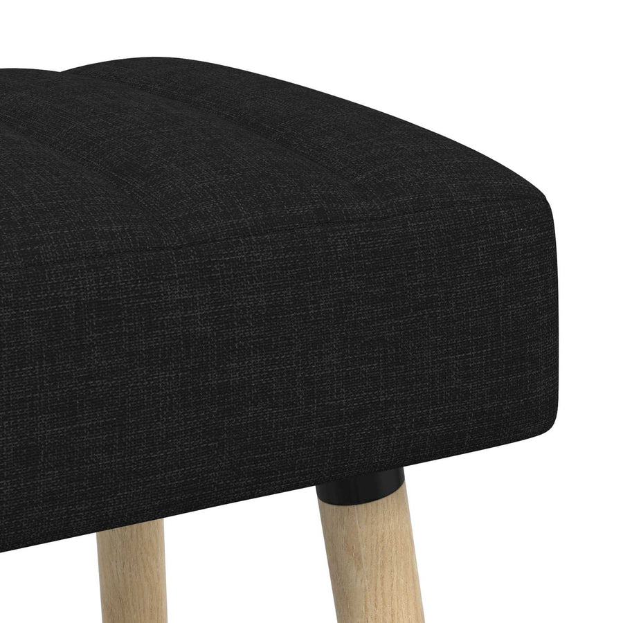 Kanaal-geplooide bank Zwart 110 x 40 x 46 cm Stof