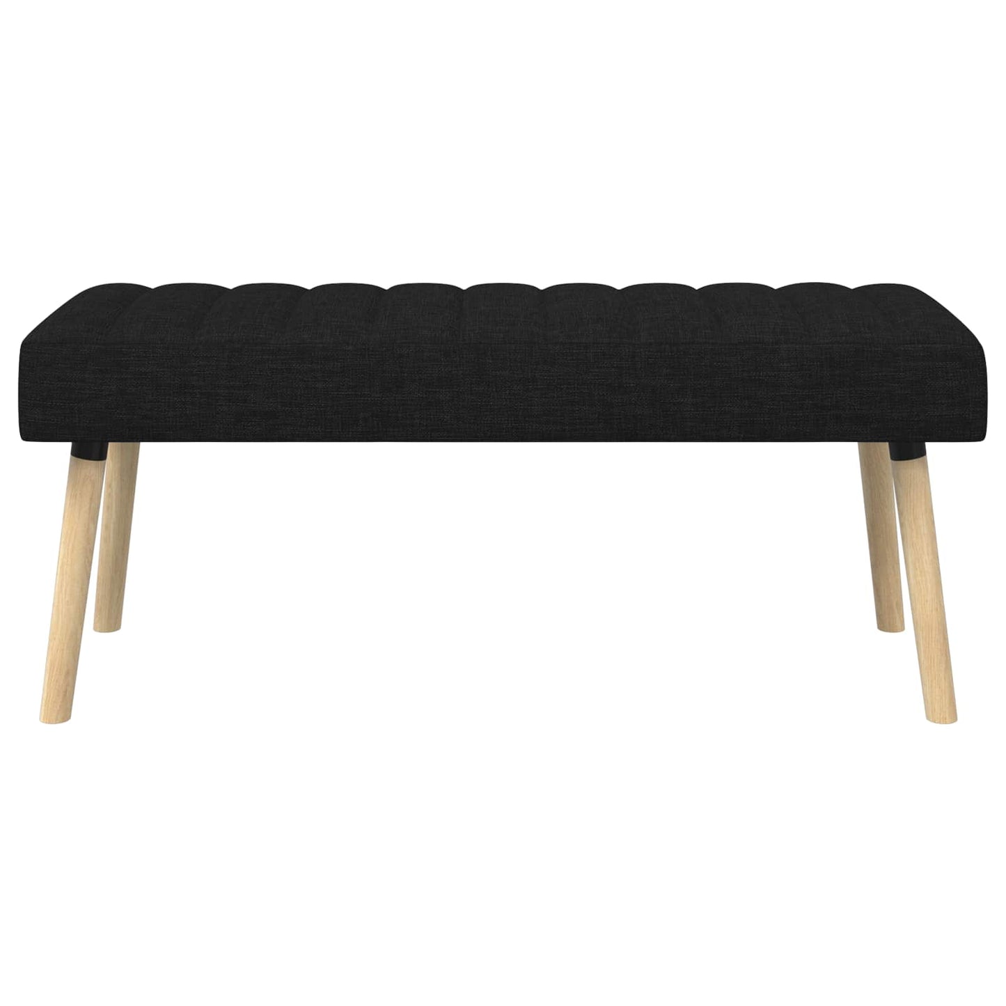 Kanaal-geplooide bank Zwart 110 x 40 x 46 cm Stof