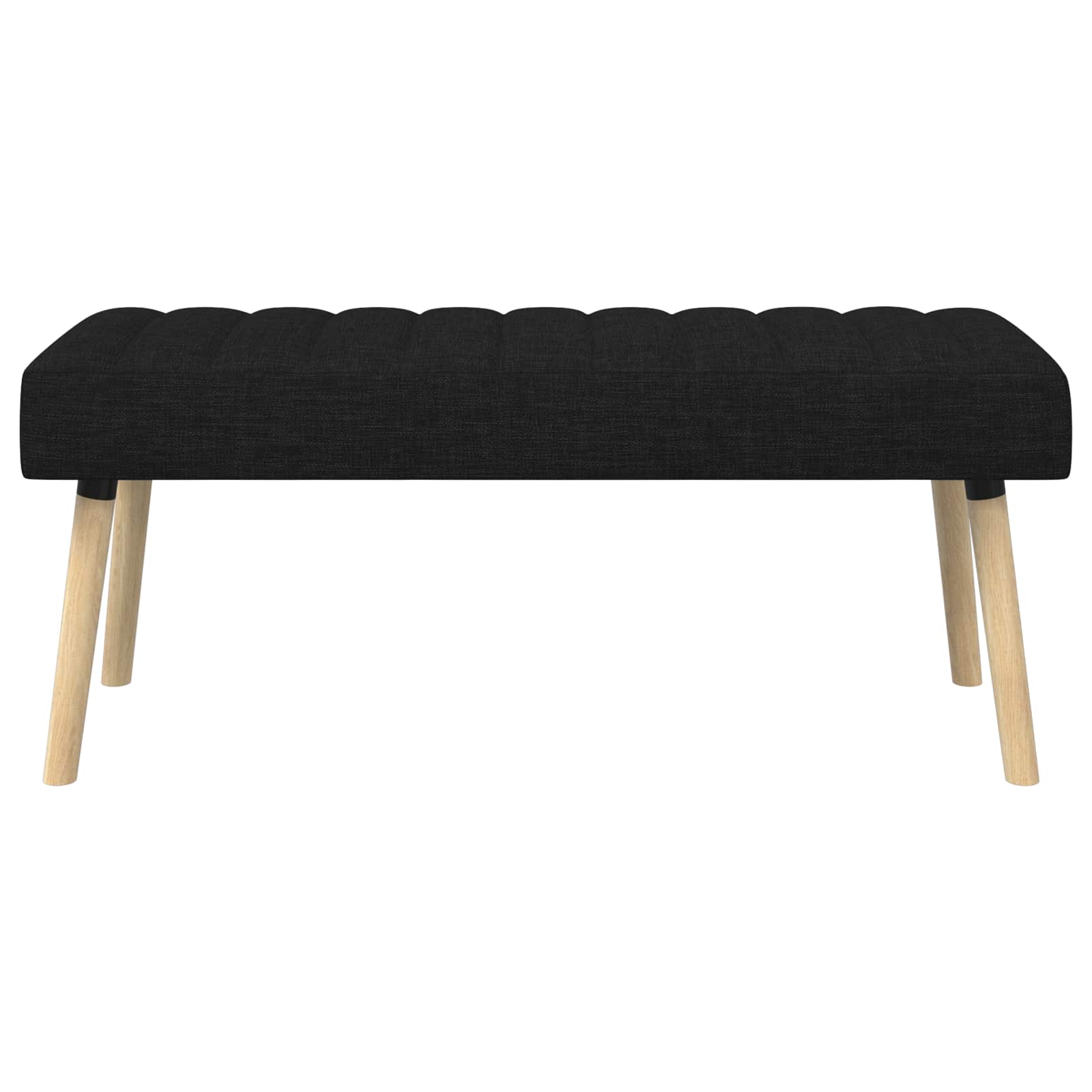 Kanaal-geplooide bank Zwart 110 x 40 x 46 cm Stof