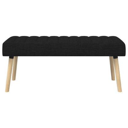 Kanaal-geplooide bank Zwart 110 x 40 x 46 cm Stof