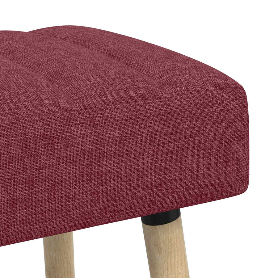 Kanaal-geplooide bank Wijnrood 110 x 40 x 46 cm Stof
