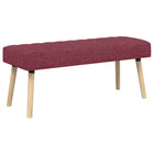 Bank kanaal-geplooid wijnrood 110x40x46 cm stof