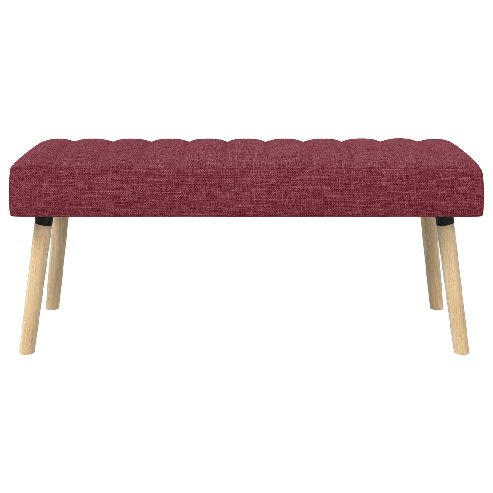 Kanaal-geplooide bank Wijnrood 110 x 40 x 46 cm Stof